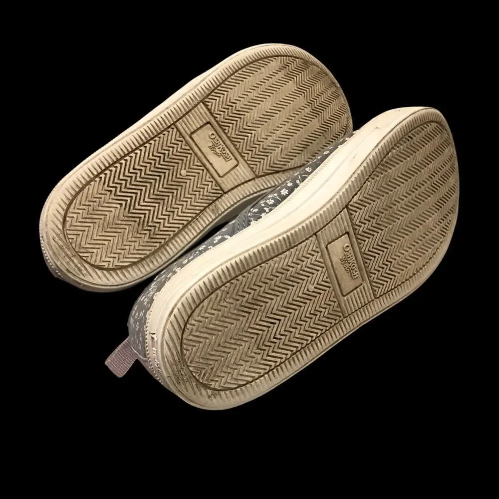 OshKosh B'Gosh Girl's Slip-On Sneakers in Grey and‎ Pink